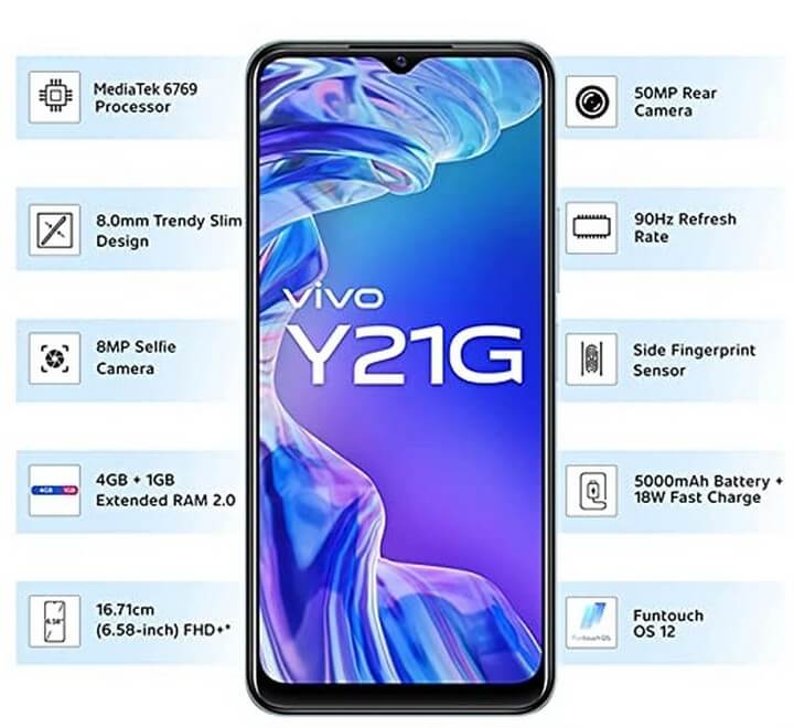 Vivo Y21G Diamond Glow 4GB RAM 64GB ROM (Y21G 4/64GB DG)